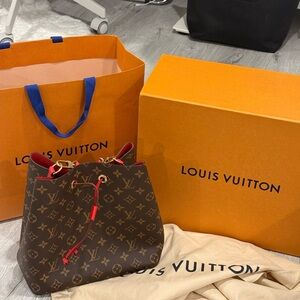 Louis Vuitton Monogram Brown and Red Shoulder Bag